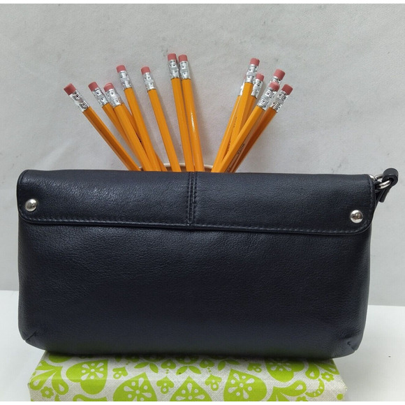 Coach Ashley Black Leather Credit Card Large Wristlet - Evening Clutch - Picture 2 of 15